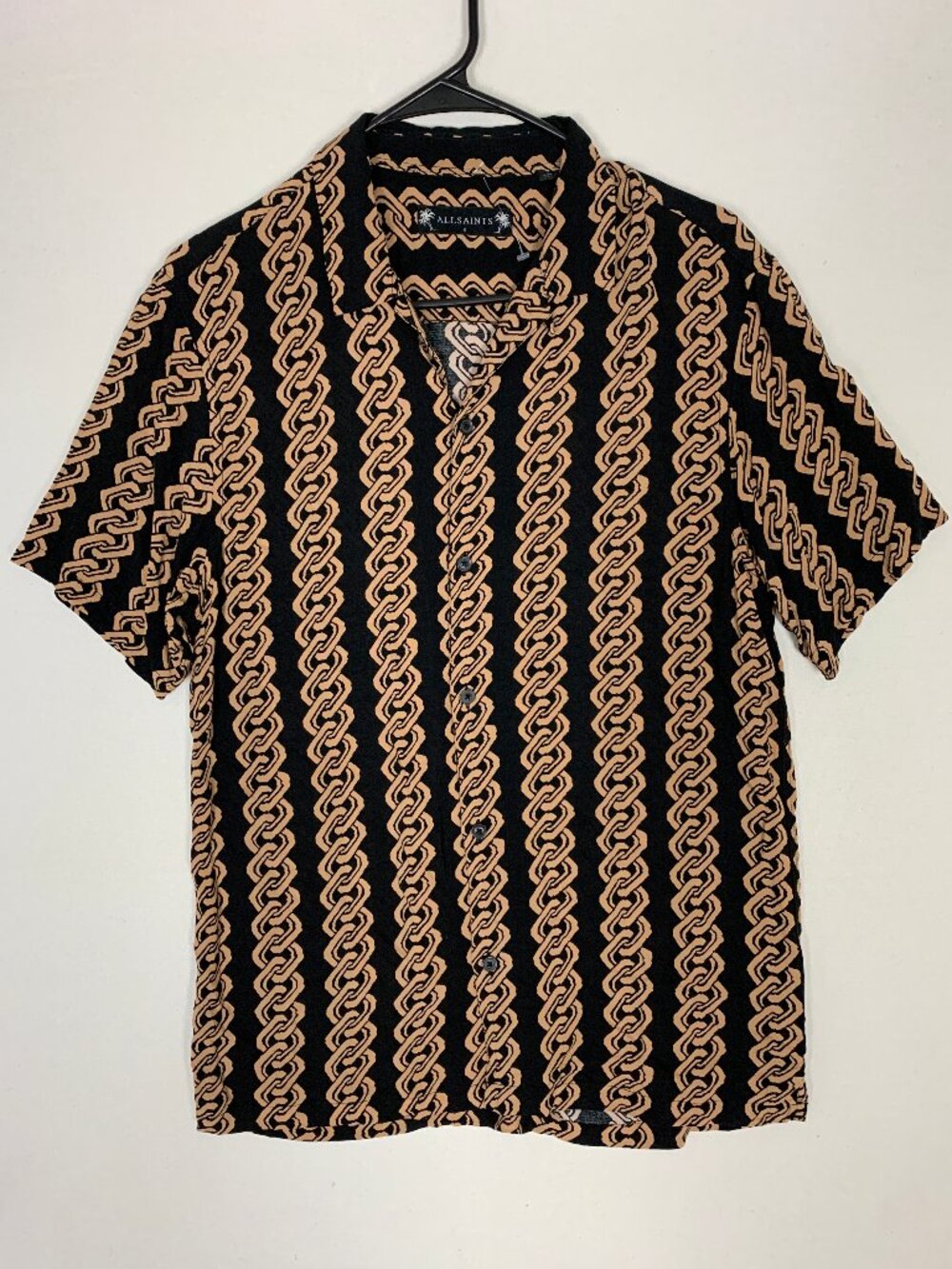 All Saints Link Short-Sleeve Button Up Shirt Men's size Small